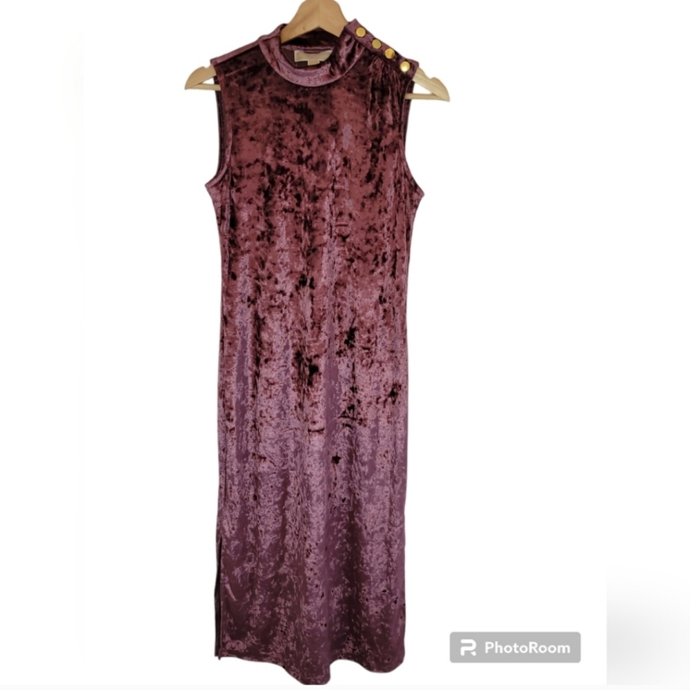 Michael Michael Kors Purple Velvet Sleeveless Maxi Dress Size XS - Picture 1 of 5